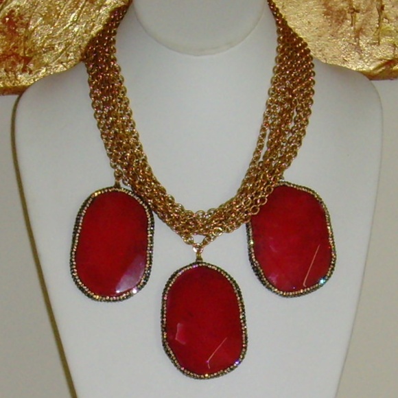 Gold-Tone and Lucite Multi-Strand Necklace - Picture 8 of 14